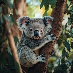 koala isolated on summer background