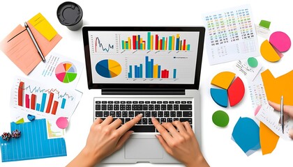 Businesswomen Reviewing Financial Performance Reports with Charts and Graphs