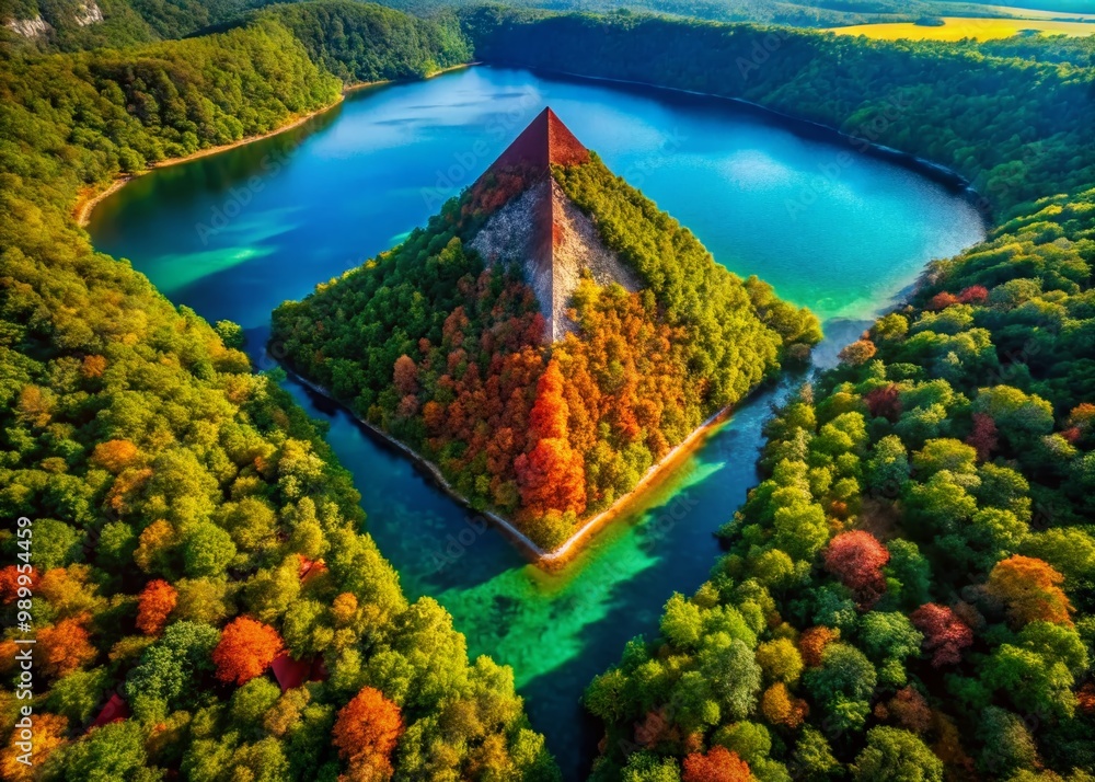 Poster mysterious location of the devil's triangle unveiled in a captivating aerial view of the ocean