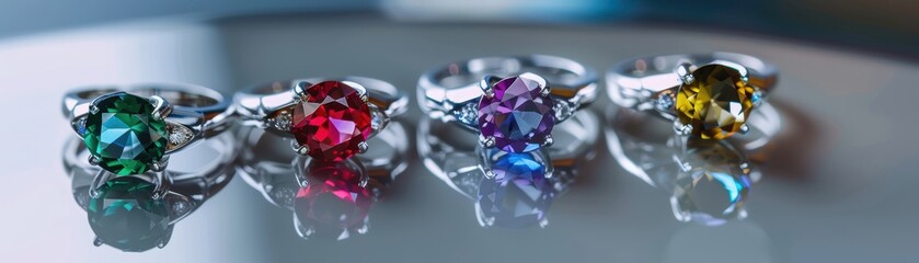 Fototapeta premium Gemstone Rings.