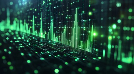 analysis of green investment banking charts with bar charts demonstrating eco-friendly stock market trends showcasing financial growth and sustainability