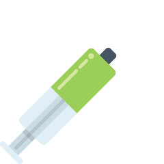 Green marker pen with black cap drawing a line on white background, simple vector illustration in flat style