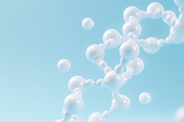 Abstract DNA Structure, Intricate design of interconnected spheres representing genetic information, modern interpretation of gene concepts, emphasizes science and medical advancements.