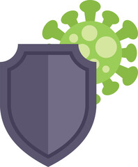 Obraz premium Shield is protecting from virus attack, concept for antivirus, immune system or vaccination