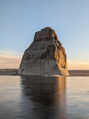 Closeup of Lone Rock in Lake Powell, Utah