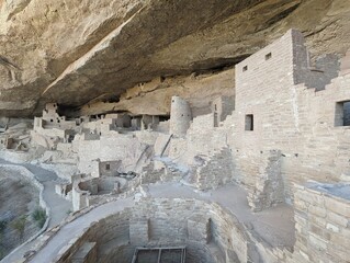 Ruins of the ancient city in Mesa Verde National Park