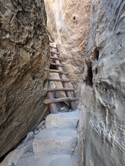 Ladder in the rocks of Mesa Verde National Park in Colorado