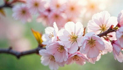 Obraz premium Spring Nature Seasonal Background with Colorful Flowers and Bright Sunny Sky