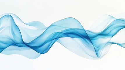 Obraz premium The undulating blue wave pattern dances across a white background, creating a clean and modern dynamic design
