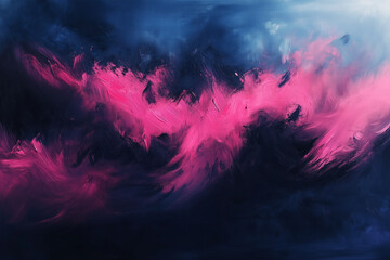 Obraz premium Dynamic Brushstrokes of Electric Pink and Deep Blue: A Bold and Energetic Abstract Expression