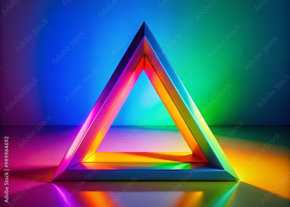 Poster scalene triangle with vivid colors on a clean background for educational and design use