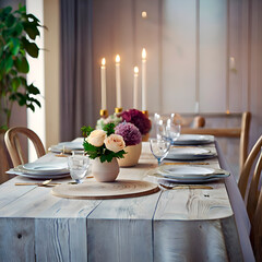 Fototapeta premium table setting at a restaurant