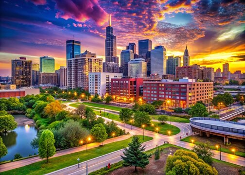Scenic view of the Rosemont area showcasing modern architecture and vibrant urban landscape in Illinois