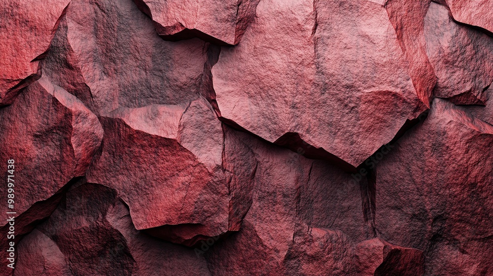 Aufkleber rustic red stone wall texture with a matte finish, ideal for background or design elements. the roug