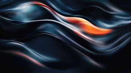 Obraz premium Abstract dark waves with subtle hints of color weaving through the shadows.