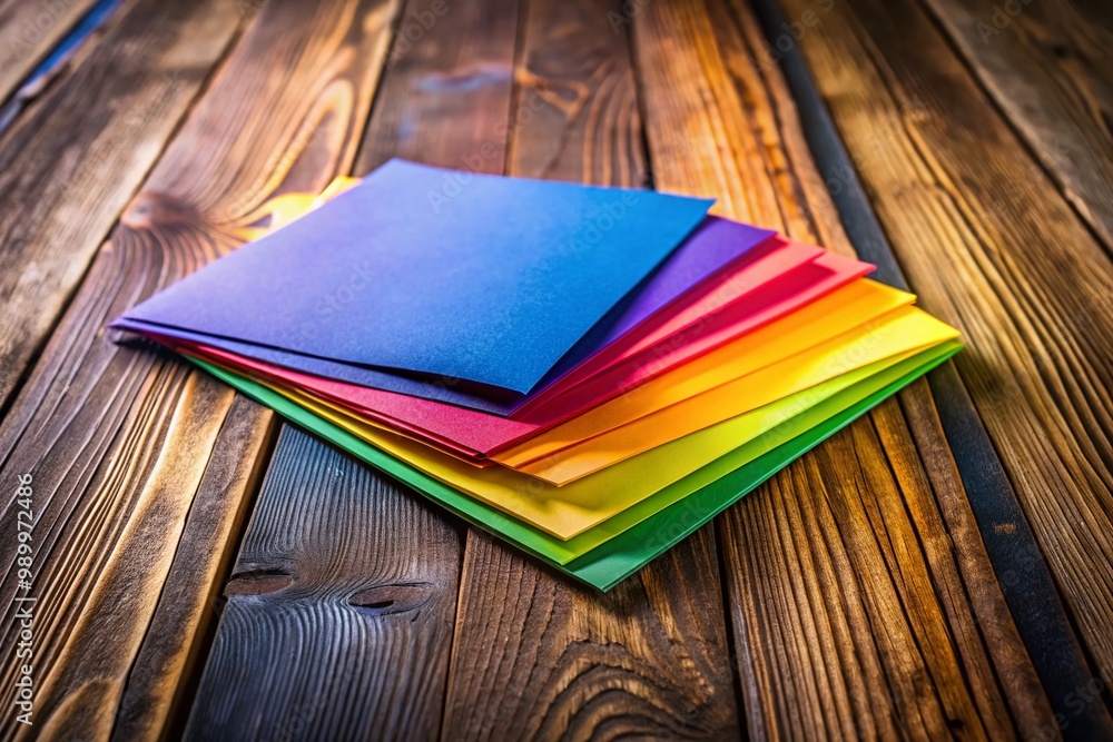 Aufkleber sheet of paper placed on a rustic wooden surface creating a natural and calming atmosphere