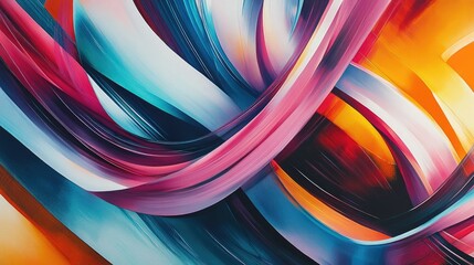Naklejka premium Abstract lines intertwining in a vibrant display of color and form, creating a modern art aesthetic.