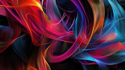 Naklejka premium Abstract lines intertwining in a vibrant display of color and form, creating a modern art aesthetic.