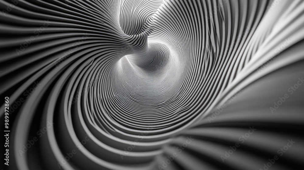 Poster abstract lines twisting into spiral shapes, forming a hypnotic and mesmerizing pattern.