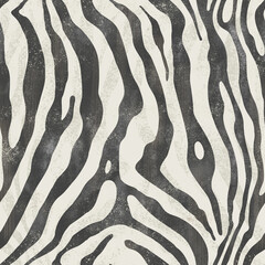 Stylish abstract animal print pattern featuring black and white zebra-like stripes on a textured background