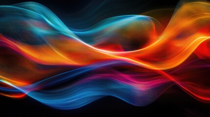 Fototapeta premium Abstract waves of color in motion, created by smooth, flowing lines in a futuristic design. -