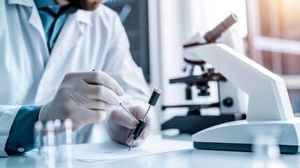 Skilled technician holding precision screwdriver, meticulously repairing small electronic device on clean workbench. Detailed repair process in focus.