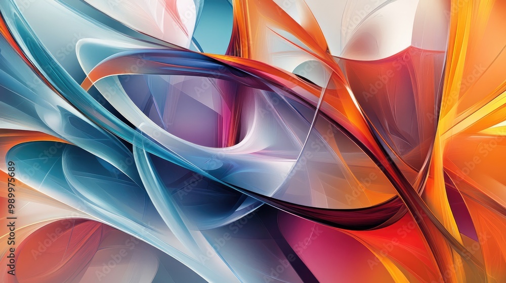 Aufkleber bright abstract lines forming a chaotic yet harmonious composition of curves and angles