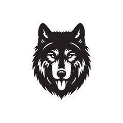 vector illustration wolf silhouette  on white background