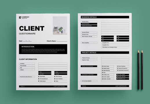 Client Questionnaire Template Layout