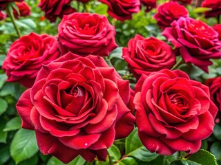 Obraz premium Stunning close-up images of vibrant red roses in full bloom showcasing natural beauty and elegance
