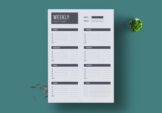 Weekly Planner  Template Layout