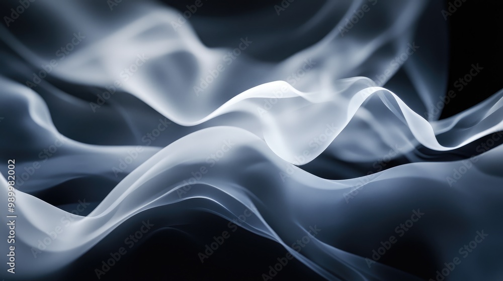 Poster Shadowy abstract forms in motion, with sharp light contrasts creating a surreal atmosphere