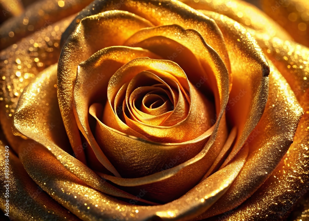 Poster stunning golden rose metallic surface with shimmering texture for elegant design and background use