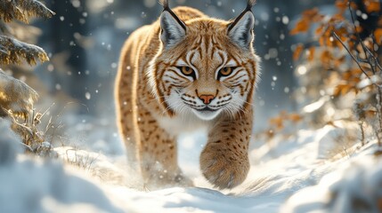 Obraz premium Lynx in Winter Wonderland