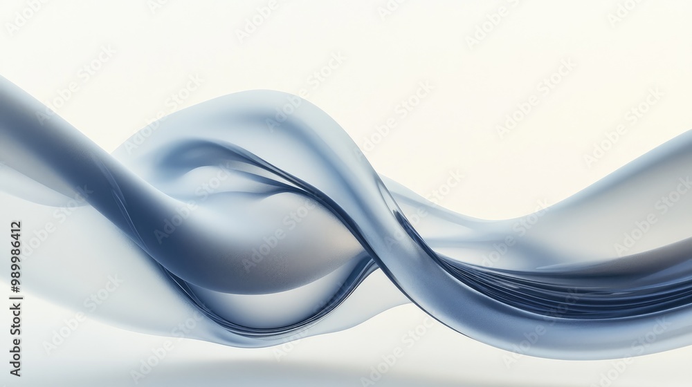 Aufkleber smooth, fluid abstract lines flowing gracefully across a minimalistic background