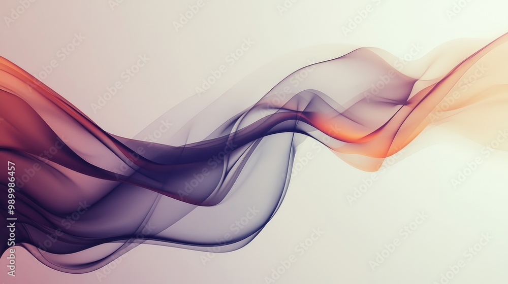 Poster smooth, fluid abstract lines flowing gracefully across a minimalistic background