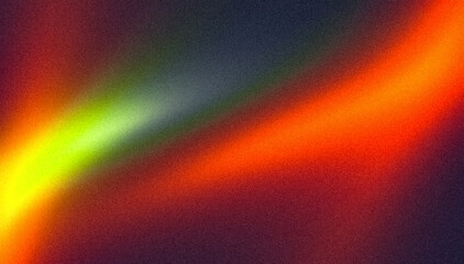 Abstract grainy gradient background red gold orange green gray black glowing color wave dark backdrop noise texture banner poster header design © Sami