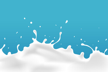 Obraz premium milk or yogurt gurgling design element