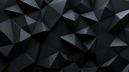 Obraz premium 3D black diamond pattern with smooth textures on a dark background, creating a sophisticated abstract wallpaper.