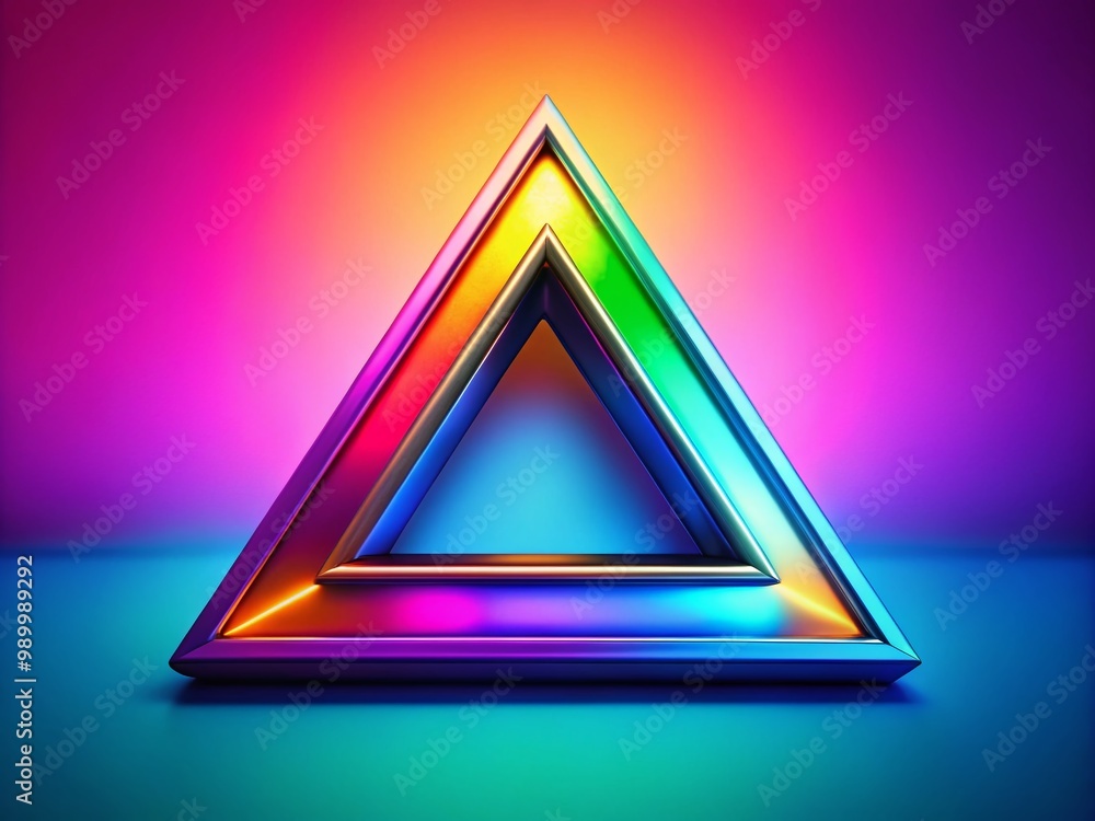 Poster stylized phone triangle symbol for communication and technology concepts in modern graphic design