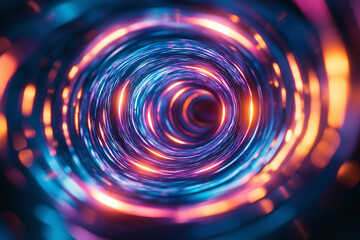 Abstract neon spirals twisting in a surreal digital landscape, creating a mesmerizing and futuristic visual composition that defies reality