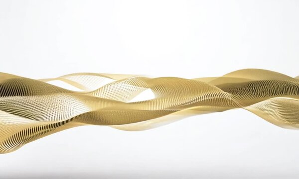 Gold and black particle wave isolated on a white background