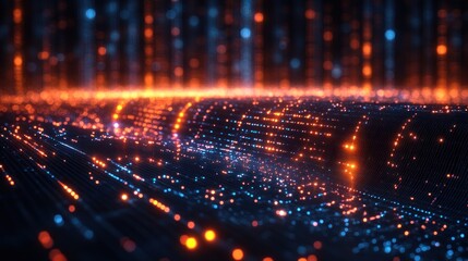 Abstract Digital Art With Glowing Lights