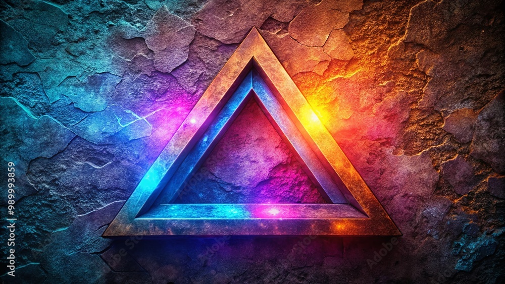 Aufkleber triangle greek symbol on a textured background representing mathematics and ancient philosophy conce