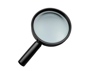 isolated black magnifier png magnifying glass inspection sign search zoom icon analyze symbol. 3d render
