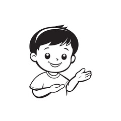 Expresive Boy Cartoon Vector Illustration