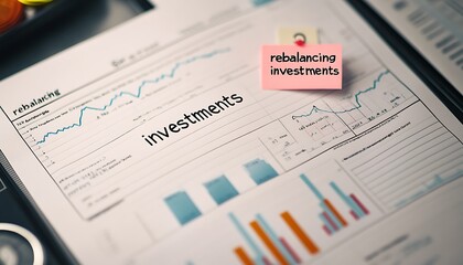 Close-Up of Financial Document with Graphs and Investment Trends