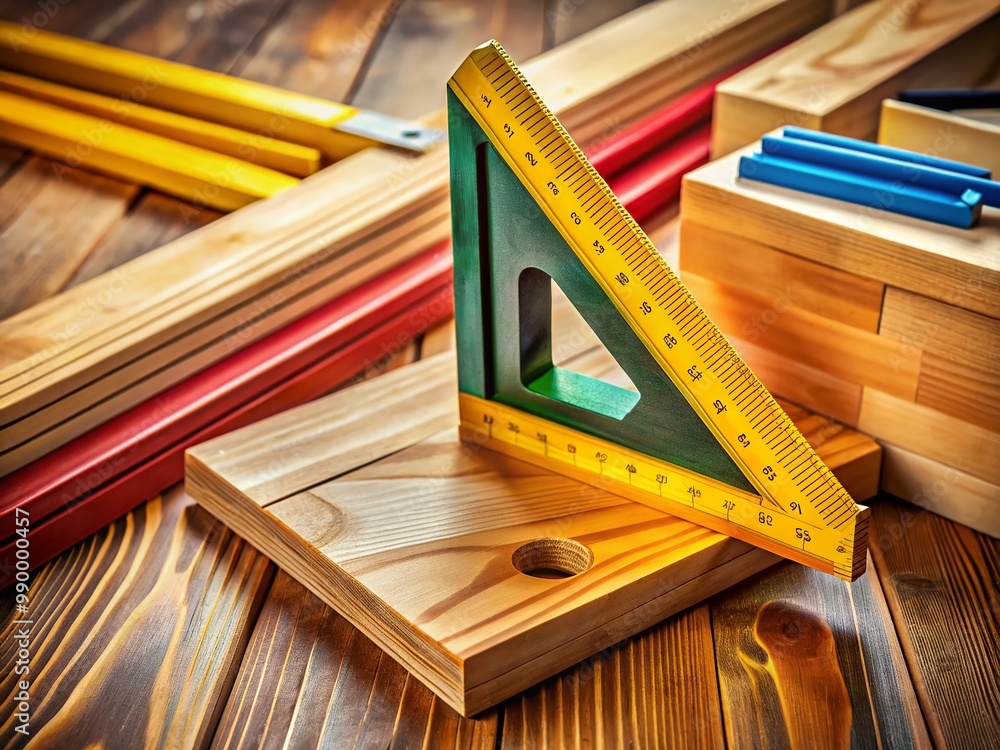 Aufkleber using a speed square tool to accurately measure and find angles in woodworking projects