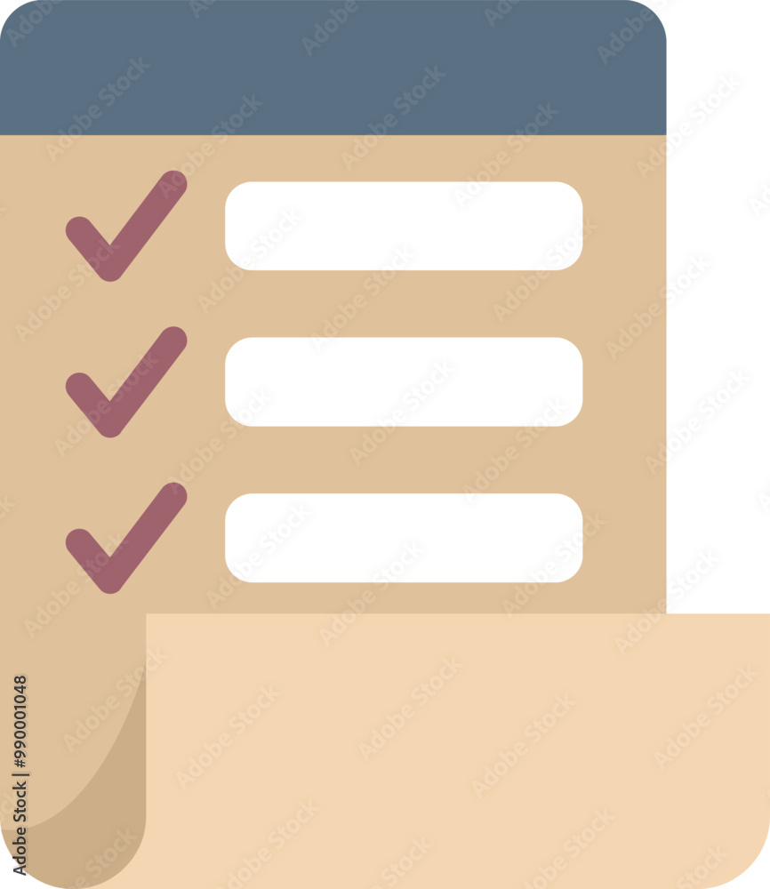 Poster clipboard with check marks on paper for organizing and completing tasks