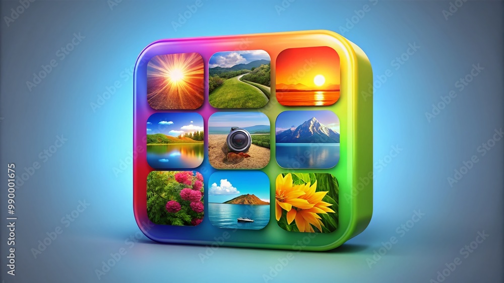 Poster versatile rectangle icon design for user interfaces, websites, and graphic design projects
